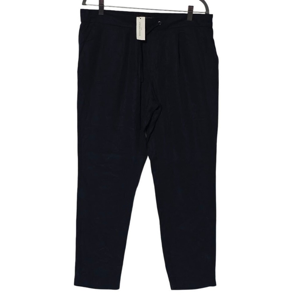 Banana Republic Joggers Womens Medium Navy New Lyocell Pleated Drawstring Pants